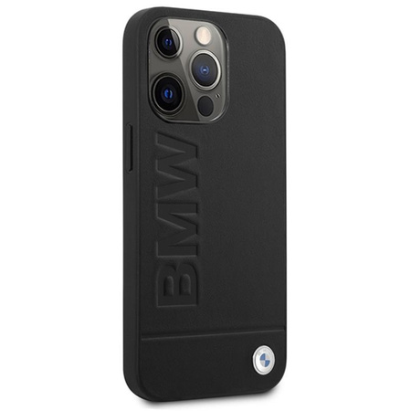 BMW Signature Logo Imprint MagSafe - Tasche für iPhone 14 Pro (Schwarz)
