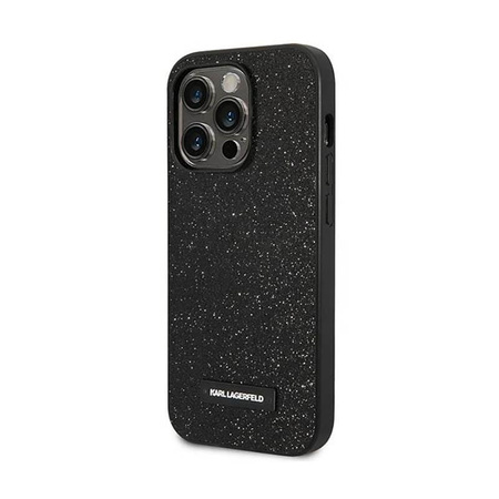 Karl Lagerfeld Glitter Plaque Logo - iPhone 14 Pro Case (black)