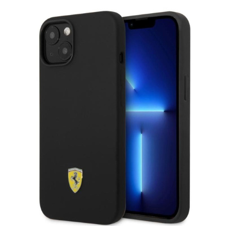 Coque Ferrari Silicone Metal Logo MagSafe - iPhone 14 Plus Case (noir)