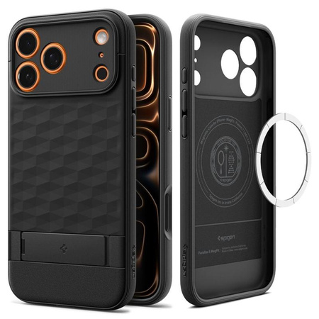 ETUI DO IPHONE 17 PRO do MAGSAFE SPIGEN PARALLAX ORYGINALNE CZARNE CASE