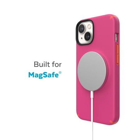 Speck CandyShell Pro + MagSafe - pouzdro pro iPhone 14 / iPhone 13 s povrchovou úpravou MICROBAN (Digital Pink / Energy Red)