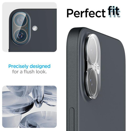 Spigen Optik GLAS.TR Camera Protector 2-Pack - Verre de protection pour iPhone 16 / 16 Plus (2 pcs) (Transparent)