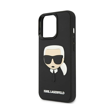 Karl Lagerfeld 3D gumové pouzdro Karl`s Head - iPhone 13 Pro Max (černé)