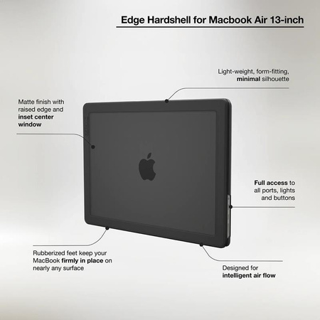 Incase Edge Hartschalengehäuse - MacBook Air 13" M4 (2025) / M3 (2024) / M2 (2022) Gehäuse (Schwarz)