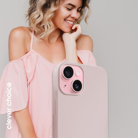 Crong Color Cover Magnetic - Custodia MagSafe per iPhone 15 (rosa sabbia)