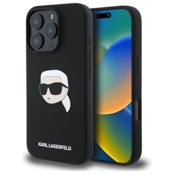 Karl Lagerfeld Silicone Karl Head Print MagSafe - iPhone 16 Pro Case (black)