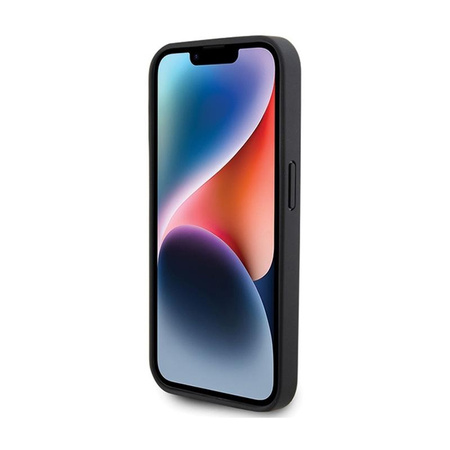 BMW Leather Carbon Blue Line MagSafe - tok iPhone 15 Pro készülékhez (fekete)
