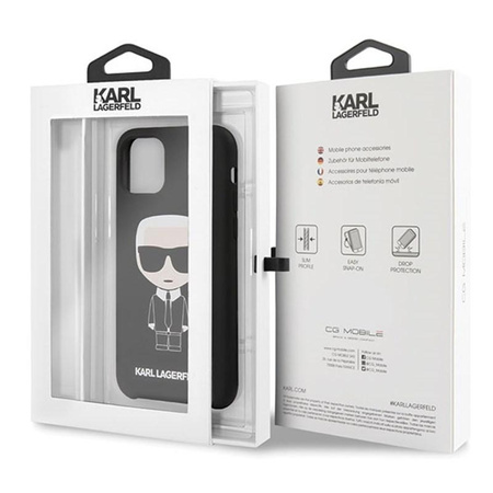 Karl Lagerfeld Fullbody Silikon Iconic - iPhone 11 Pro Tasche (Schwarz)