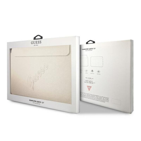 Pouzdro na počítač Guess Saffiano Script - 13" pouzdro na notebook (zlaté)