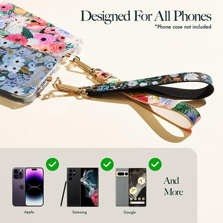 Rifle Paper Phone Wristlet - Universal Phone Lanyard (Garden Party Blush)