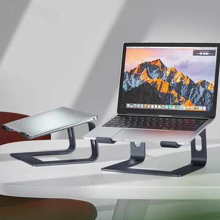 Crong AluBench - Ergonomic aluminum laptop stand (graphite)