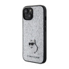 Épingle en métal Karl Lagerfeld Fixed Glitter Choupette Logo - Coque iPhone 15 / 14 / 13 (argent)