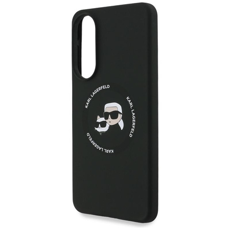 Karl Lagerfeld Silicone Double Heads And Circle MagSafe – Pouzdro pro Samsung Galaxy S25 Edge (černé)