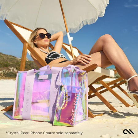 Case-Mate Soap Bubble Beach Tote with Phone Pouch - Waterproof bag with smartphone case, for any occasion (Iridescent)