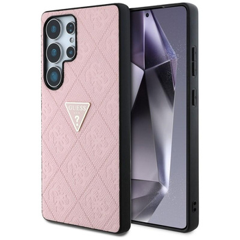 Pouzdro Guess Hot Stamp 4G Pattern Triangle Metal Logo - Samsung Galaxy S25 Ultra (růžové)