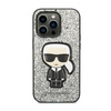 Karl Lagerfeld Glitter Flakes Ikonik - Etui iPhone 14 Pro (srebrny)