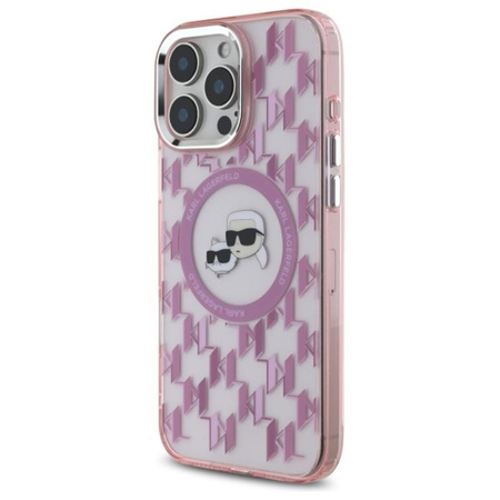 Karl Lagerfeld IML Monogram Karl & Choupette Head MagSafe - iPhone 16 Pro Case (pink)