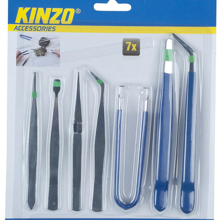 Kinzo - Set de pincettes de précision 7 pcs
