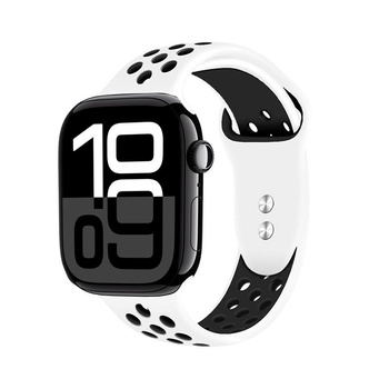 Crong Duo Sport - řemínek pro Apple Watch 38/40/41/42 mm (bílý/černý)