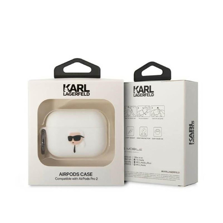 Karl Lagerfeld Silicone NFT Karl Head 3D - Etui AirPods Pro 2 (biały)