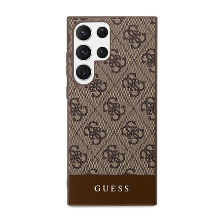 Guess 4G Bottom Stripe Metall Logo Kollektion - Samsung Galaxy S23 Ultra Case (braun)