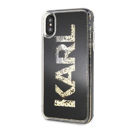 Karl Lagerfeld Logo Karl - pouzdro pro iPhone Xs / X (zlaté třpytivé)