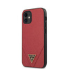 Guess Saffiano V - Coque pour iPhone 12 Mini (rouge)