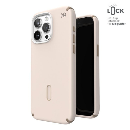 Speck Presidio2 Pro ClickLock & MagSafe - iPhone 15 Pro Max Case (Bleached Bone / Heirloom Gold / Hazel Brown)