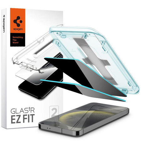 Spigen GLAS.TR EZ FIT Privacy 2-Pack - Tvrzené sklo s filtrem soukromí pro Samsung Galaxy S24 2 ks