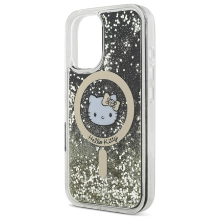 Hello Kitty Liquid Glitter Fever MagSafe - iPhone 16 Case (black / gold)