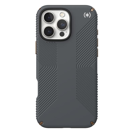 Speck Presidio2 Grip - iPhone 16 Pro Max Case (Charcoal Grey / Cool Bronze / White)