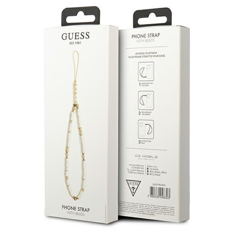 Guess Phone Strap Beads Heishi - Phone Pendant 25 cm (White)