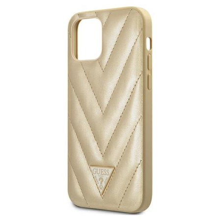 Guess V Quilted - Etui iPhone 12 Pro Max (złoty)