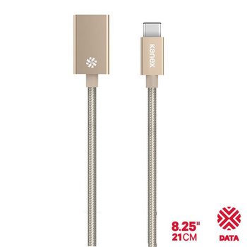 Kanex DuraBraid™ Aluminum Adapter from USB-C to USB 3.0 Type A (Gold)