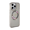 Guess IML Flowers Wreath MagSafe - pouzdro pro iPhone 15 Pro Max (černé)