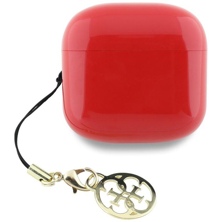 Guess Glossy Effect Printed Classic Logo & Charm - TWS Casque Bluetooth + étui de chargement (rouge)