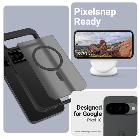 Crong Hybrid Matte Magnetic - MagSafe Google Pixel 10 Hülle (Schwarz)