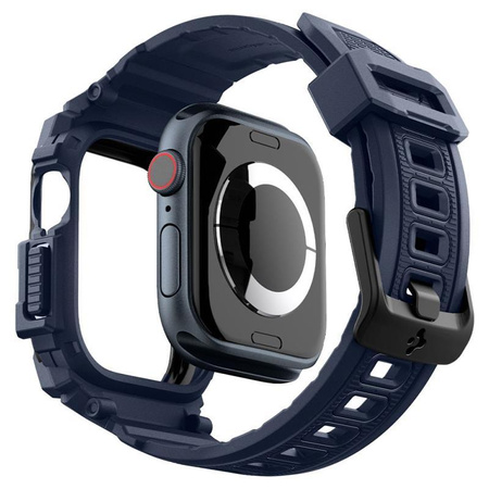 Spigen Rugged Armor Pro - Bracelet avec étui pour Apple Watch 10 46 mm (Bleu marine)