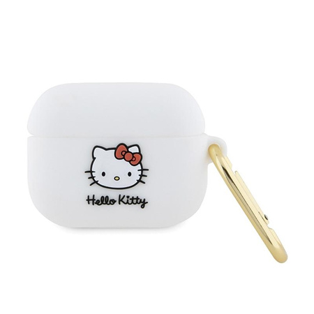 Hello Kitty Silikonová 3D hlava kočičky - pouzdro AirPods Pro (bílé)