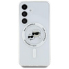 Karl Lagerfeld Button Karl & Choupette Heads Gedrucktes Logo MagSafe - Samsung Galaxy S25+ Tasche (weiß)