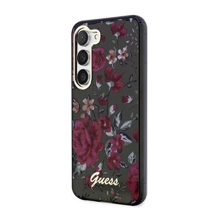 Guess Flower Collection - pouzdro pro Samsung Galaxy S23+ (khaki)