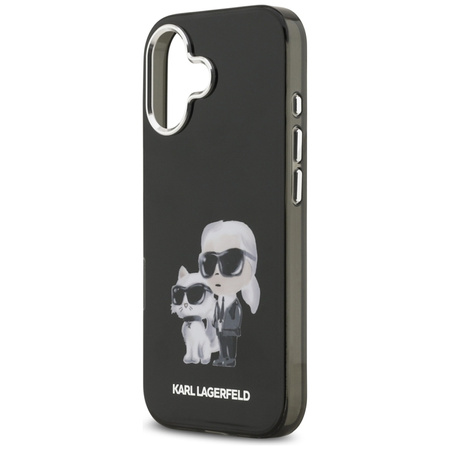 Karl Lagerfeld IML Aquarelle Karl & Choupette & Logo MagSafe - Case iPhone 17 (Black)