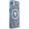Guess IML Metal Glitter 4G Circle Triangle MagSafe - Hülle für iPhone 16e (blau)