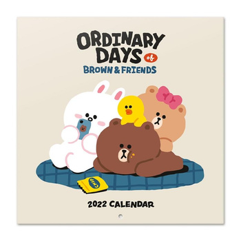 Line Friends - Wall calendar 2022 year 30 x 30 cm