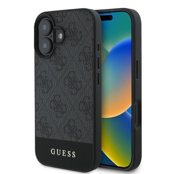 Guess 4G Bottom Stripe - Coque iPhone 16 (gris)