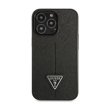 Guess Saffiano Triangle Logo Case – Etui iPhone 14 Pro (czarny)