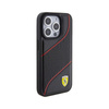 Ferrari Perforated Waves Metal Logo - Etui iPhone 15 Pro (czarny)