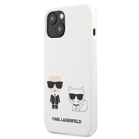 Karl Lagerfeld Silikonové pouzdro Karl & Choupette - iPhone 13 (bílé)