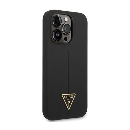 Guess Silicone Triangle Logo - Coque iPhone 14 Pro Max (noir)