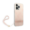 Guess 4G Print Cord - Tasche mit Umhängeband iPhone 14 Pro Max (rosa)